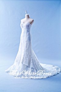401W003 Trumpet Lace Heart Shape Tube Double Tier Wedding Dress Designer Malaysia