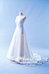 401W020 MR A Line Lace Heart High Waist Wedding Dress Designer Malaysia