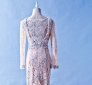408W10 LL Long Sleeves Peach back lace Top Malaysia Wedding Dress Designer Rental