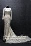 Silver - wedding gown S1408W10 LL Long Sleeves Peach Mermaid Trumpet Berta Bride