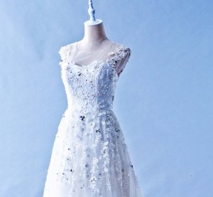 408W07 LL Illusioned neckline Princess Cap Top Malaysia Wedding Dress Designer Rental