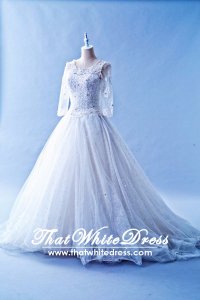 408W14 MM Princess Long Sleeves Wedding Dress Designer Malaysia