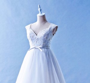 508W04 TY V neck Column Organza High Waist Top Malaysia Wedding Dress Designer Rental
