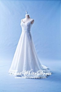 412W14 XJ Off shoulder A line sequins Wedding Dress Designer Malaysia