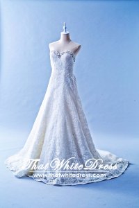 502W21 XJ A line Full lace Crystal Sweet Heart Wedding Dress Designer Malaysia