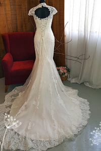 401W002 Trumpet Lace Heart shape Tube Single Tier b Oriental CheongSam