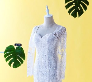 71LLW03 LL Long Sleeves Royal A line Marrakesh Malaysia Baju Pengantin Baju Nikah Kahwin