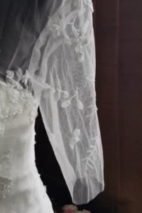 12 French Chantilly Lace 3/4 Sleeves Wedding Dress Mermaid Trumpet Baju pengantin Kahwin Malaysia Muslimah Wedding Reception