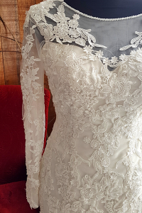 7 Full French Lace Long Sleeves Wedding Dress Mermaid Trumpet Baju pengantin Kahwin Malaysia Muslimah Sanding