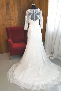 48 Long sleeves bateau boat neck Lace French floral Lace Trumpet Church ROM Wedding Dress Rental Gaun Baju Pengantin Muslimah Kahwin Nikah Sanding Malaysia Kuala Lumpur Petaling Jaya