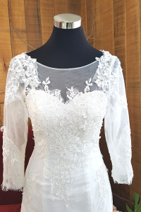 49 Long sleeves bateau boat neck Lace French floral Lace Trumpet Church ROM Wedding Dress Rental Gaun Baju Pengantin Muslimah Kahwin Nikah Sanding Malaysia Kuala Lumpur Petaling Jaya
