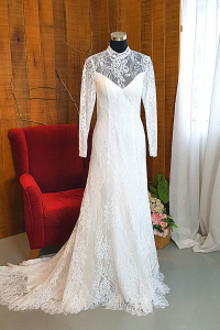 41 Long sleeves high collar neck Lace French Chantilly Baroque Lace Garden Beach ROM Wedding Dress Rental Gaun Baju Pengantin Muslimah Kahwin Nikah Sanding Malaysia Kuala Lumpur Petaling Jaya