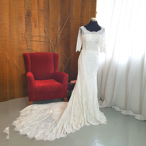 26 Long sleeves illusion neck Berta Bride French Alencon Lace Garden Church Trumpet Wedding Dress Rental Gaun Baju Pengantin Muslimah Kahwin Nikah Sanding Malaysia Kuala Lumpur Petaling Jaya