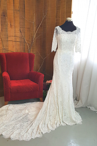 26 Long sleeves illusion neck Berta Bride French Alencon Lace Garden Church Trumpet Wedding Dress Rental Gaun Baju Pengantin Muslimah Kahwin Nikah Sanding Malaysia Kuala Lumpur Petaling Jaya