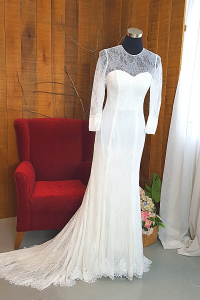 38 Long sleeves illusion neck Lace French Chantilly Lace Garden Beach ROM Wedding Dress Rental Gaun Baju Pengantin Muslimah Kahwin Nikah Sanding Malaysia Kuala Lumpur Petaling Jaya