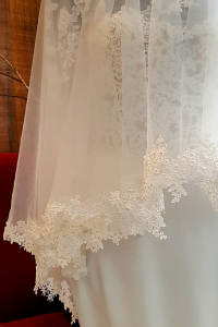 56 Premium Bride Wedding Veil Plain Soft Tulle Veil Long Short FingerTip Full French Lace /Veil Tudung Pengantin Nikah Sanding Hair Accessories