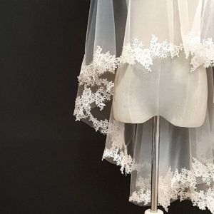 54 VTa010a Premium Bride Wedding Veil Plain Soft Tulle Veil Long Short FingerTip Full French Lace /Veil Tudung Pengantin Nikah Sanding Kahwin Petaling Jaya