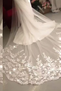 63 Premium Bride Wedding Veil Plain Soft Tulle Veil Short Long Cathedral FingerTip Full French Lace/Veil Tudung Pengantin Nikah Sanding Wedding Dress Petaling Jaya