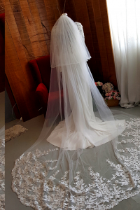 65 Premium Bride Wedding Veil Plain Soft Tulle Veil Short Long Cathedral FingerTip Full French Lace/Veil Tudung Pengantin Nikah Sanding Wedding Dress Kahwin Kuala Lumpur