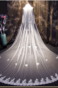 94 VT021 Wedding Veil Plain Soft Tulle Veil Short FingerTip Single Pearl/Veil Tudung Pengantin Nikah Sanding Hair Accessories Kuala Lumpur