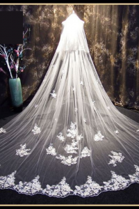 95 VT022 Bride Wedding Veil Long Cathedral Full Lace Veil Short Finger Tip/Veil Tudung Pengantin Nikah Sanding Baju Kahwin Malaysia Kuala Lumpur Selangor