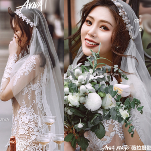 75 VTCMa014 Bride Wedding Veil Plain Soft Tulle Veil Short FingerTip Floral Lace/Veil Tudung Pengantin Nikah Sanding Hair Accessories Kuala Lumpur