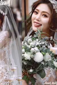 75 VTCMa014 Bride Wedding Veil Plain Soft Tulle Veil Short FingerTip Floral Lace/Veil Tudung Pengantin Nikah Sanding Hair Accessories Kuala Lumpur