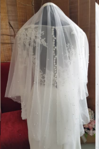 13 Premium Bride Wedding Veil Plain Soft Tulle Veil Short Finger Tip/Veil Tudung Pengantin Nikah Sanding Hair Accessories Pearls