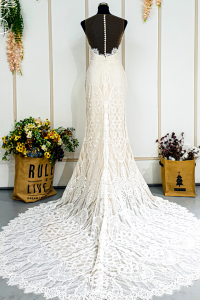 202BYW01 Cerona Skin Button BackIllusion Baroque full lace  trumpet sheath bride malaysia rental custom make Petaling Jaya