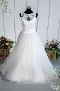 401W023 401W023 MR Illusioned Lace neckline Princess a