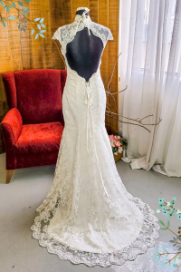 405W003 Mermaid Oriental Cheongsam White lace d