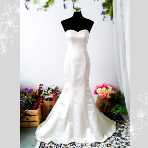 605LL05 LL Sweet Heart Duchesse Satin Trumpet wedding dress bride Malaysia