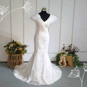 609DNW02 DN off shoulder Rose  Trumpet mermaid wedding dress ruffle a