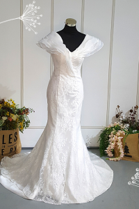 609DNW02 DN off shoulder Rose  Trumpet mermaid wedding dress ruffle a