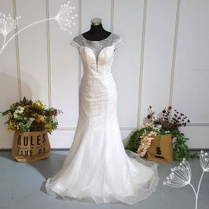 807XNW01 Chloe Boat neck illusion neckline Deep V Sparkle Trumpet a RM650