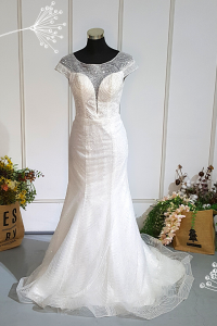 807XNW01 Chloe Boat neck illusion neckline Deep V Sparkle Trumpet a RM650