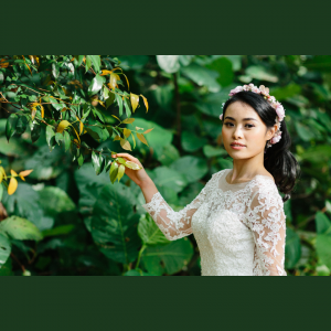 605LL02 LL Long Sleeves Illusion Lace Neck Low Back Tie 7 Malay Wedding Dress Design Kuala Lumpur, Garden Wedding Malaysia, 