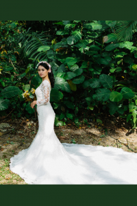 605LL02 LL Long Sleeves Illusion Lace Neck Low Back Tie 13 Gaun Pengantin Kuala Lumpur Sewa, Petite Bride Dress Rental Malaysia