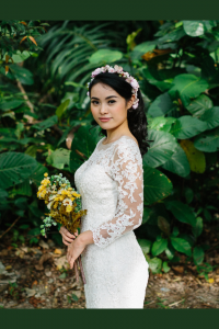 605LL02 LL Long Sleeves Illusion Lace Neck Low Back Tie 9 Gaun Pengantin Muslimah Malaysia sewa Kahwin Nikah