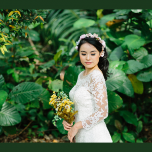 605LL02 LL Long Sleeves Illusion Lace Neck Low Back Tie 10 Long Sleeves Wedding Dress Rental Kuala Lumpur, French Lace wedding Dress rental Malaysia