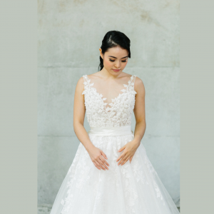 608LL04 LL Soie Low V neck illusion Silk Satin 30 (11) Satin Wedding Dress Rental Kuala Lumpur, Simple wedding dress malaysia, 