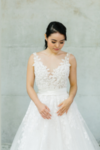 608LL04 LL Soie Low V neck illusion Silk Satin 30 (11) Satin Wedding Dress Rental Kuala Lumpur, Simple wedding dress malaysia, 