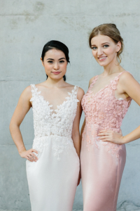 608LL04 LL Soie Low V neck illusion Silk Satin 33 Simple wedding dress malaysia, ROM wedding gown Kuala Lumpur, 