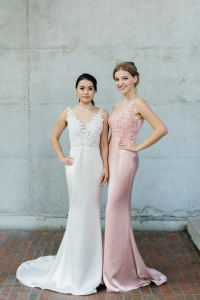 608LL04 LL Soie Low V neck illusion Silk Satin 31 ROM wedding dress rental Malaysia, Satin Wedding Dress Rental Kuala Lumpur, 