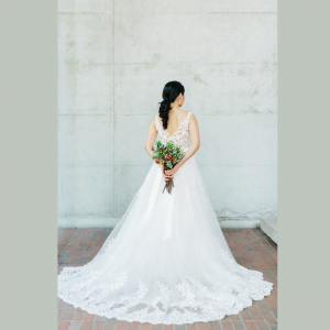 608LL04 LL Soie Low V neck illusion Silk Satin 30 (6) Bride Wedding Gown Premium Designer Malaysia rental