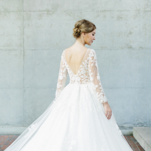 608LL08 LL Sundus Rose Long Sleeves Princess  1 Pengantin Malaysia Baju Sewa, French Lace wedding Dress rental Malaysia, 