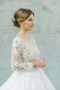 608LL08 LL Sundus Rose Long Sleeves Princess  8 Wedding Ballgown rental Malaysia, Bridal Dress Rental Malay Kuala Lumpur Rental, Bride Engagement Dress Rental Malaysia, ROM wedding dress rental Malaysia, Church wedding dress long Sleeves Malaysia, Petite 