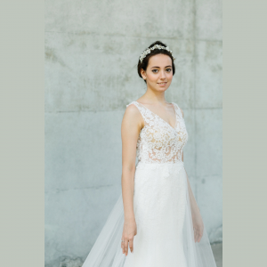 608LL09 LL Raychelle Strap ilusion bodice lace overlay 9 Bride Wedding Dress Designer Premium White Rental Kuala Lumpur