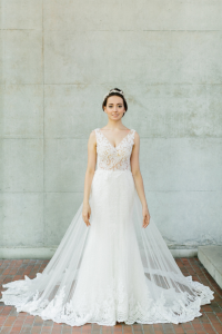 608LL09 LL Raychelle Strap ilusion bodice lace overlay 12 Bride Wedding Event Reception Dinner Dress rental Malaysia