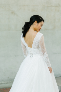 610LLW03 LL Long Sleeves V neck low back Cassandra 3 Pengantin Muslimah Malaysia, Baju Sewa Kahwin Malaysia Kuala Lumpur, Baju Pengantin Designer Malaysia, Long Sleeves Wedding Dress Rental Malaysia, Long Sleeves Bridal Dress Malaysia Rental, Church Weddi